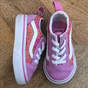 Vans Pink Floral Low-Top Sneakers - 4 Toddler